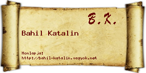 Bahil Katalin névjegykártya